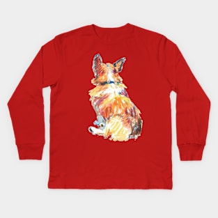 My Corgi Back Kids Long Sleeve T-Shirt